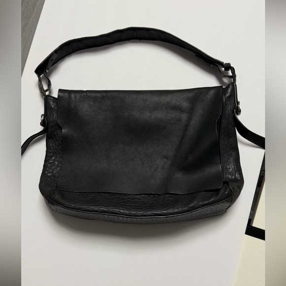 Allsaints Maya Leather foldable Shoulder
Bag in Taupe MSRP: $395 black - Picture 4 of 8